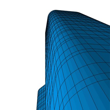 mimari konsepti Eskiz 3d illüstrasyon