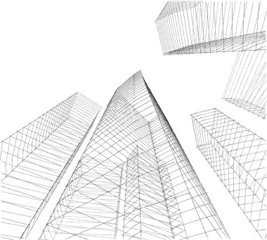 Ev kavramı kroki 3d çizim