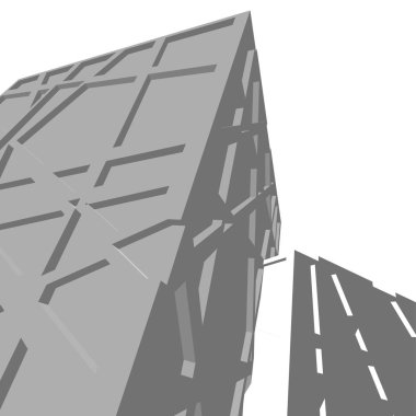 soyut geometrik formlar 3d çizim