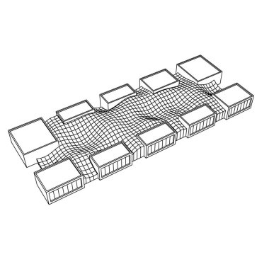 soyut geometrik formlar 3d çizim