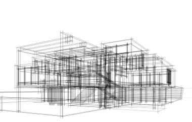 Ev kavramı kroki 3d çizim