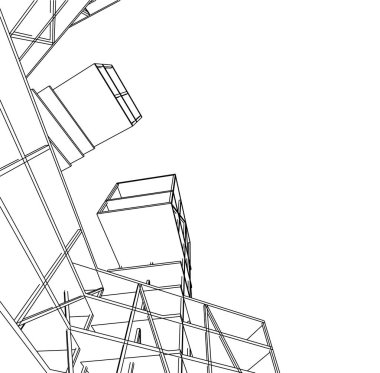 soyut geometrik formlar 3d çizim