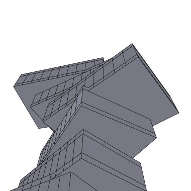 soyut geometrik formlar 3d çizim