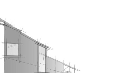 Ev kavramı kroki 3d çizim