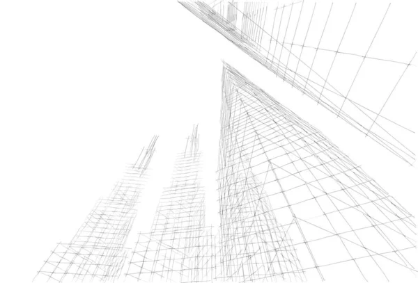 Architecture Concept Croquis Illustration — Photo