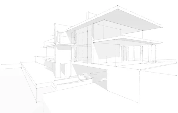 Ескіз Концепції Будинку Ілюстрація — стокове фото