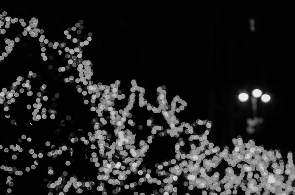 Luzes Borradas Pretas Brancas Cidade — Fotografia de Stock