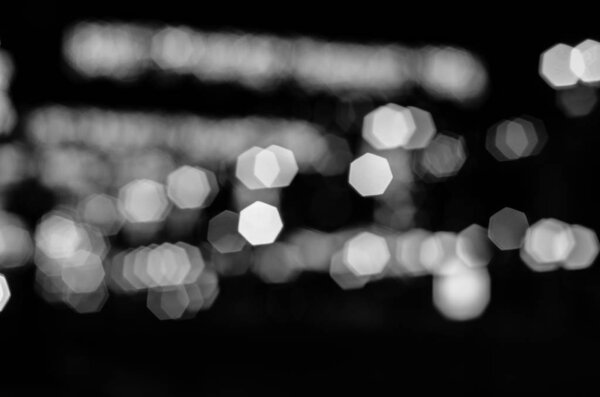Black and white blurred city lights