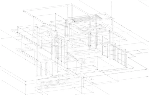 Conception Maison Croquis Illustration — Photo