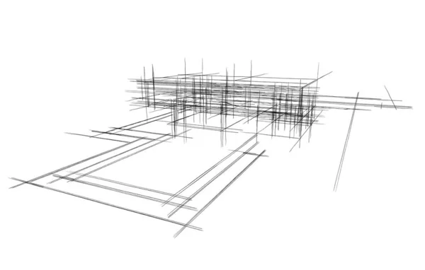 Эскиз Концепции Дома Иллюстрация — стоковое фото