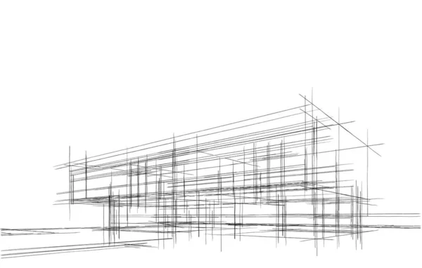 Ескіз Концепції Будинку Ілюстрація — стокове фото