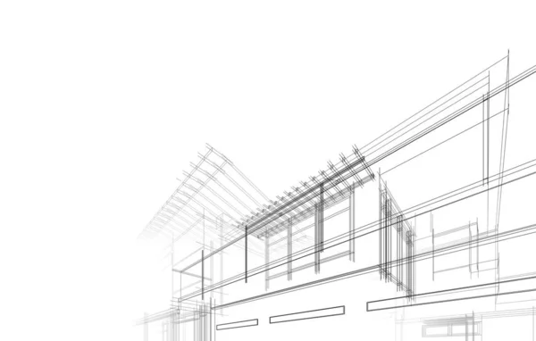 Architecture Concept Croquis Illustration — Image vectorielle