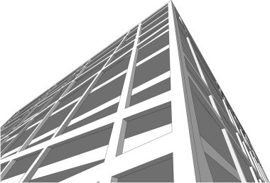 şehir mimarisi ve binalar 3D çizimi 