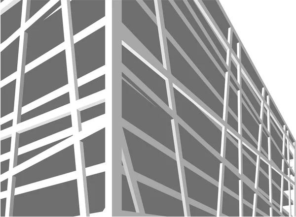 Illustration Von Stadtarchitektur Und Gebäuden — Stockvektor