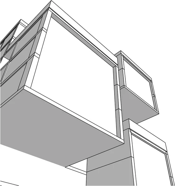 Arquitectura Edificio Ilustración — Vector de stock