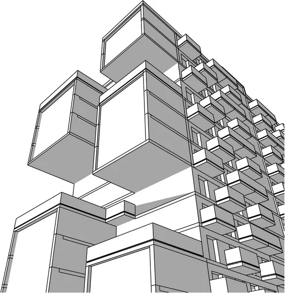 Architecture Bâtiment Illustration — Image vectorielle