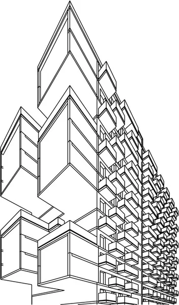 Arquitectura Edificio Ilustración — Archivo Imágenes Vectoriales