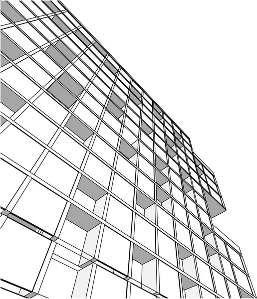 Arquitectura Edificio Ilustración — Vector de stock