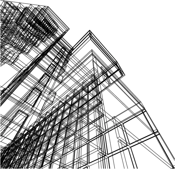 Arquitectura Edificio Ilustración — Vector de stock
