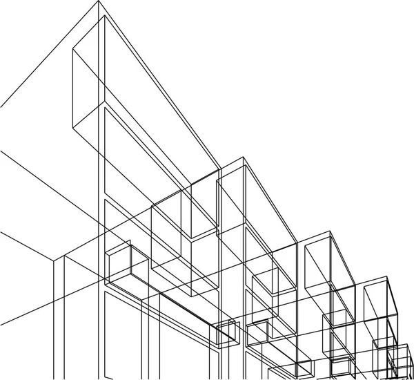 Ескіз Концепції Будинку Векторні Ілюстрації — стоковий вектор