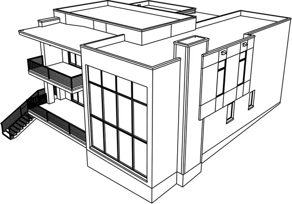 Ескіз Концепції Будинку Векторні Ілюстрації — стоковий вектор