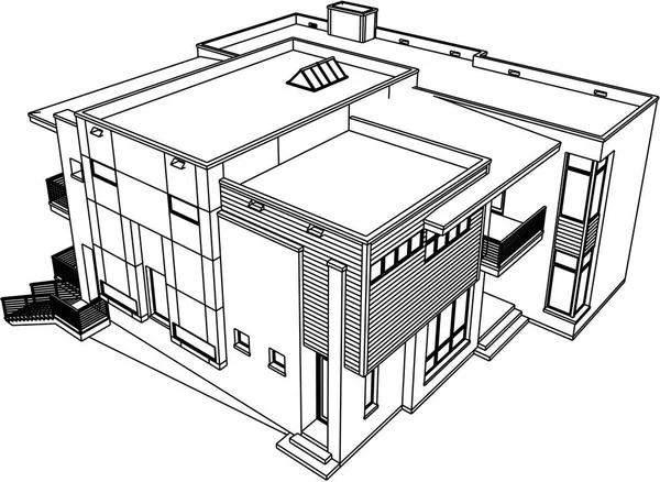 House Concept Sketch Vector Illustration — Stock Vector