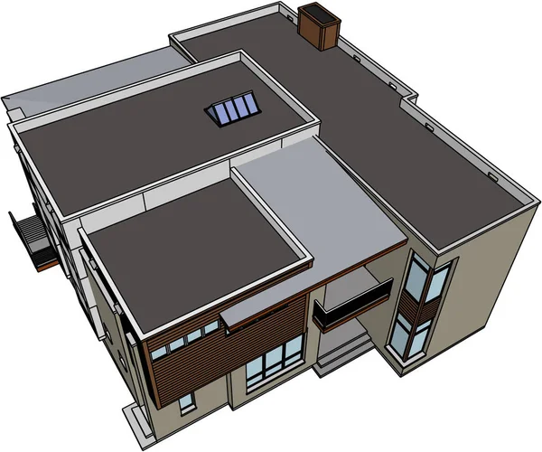 Casa Conceito Esboço Vetor Ilustração — Vetor de Stock