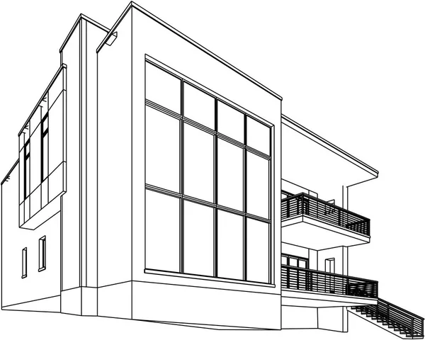 Эскиз Концепции Дома Векторная Иллюстрация — стоковый вектор