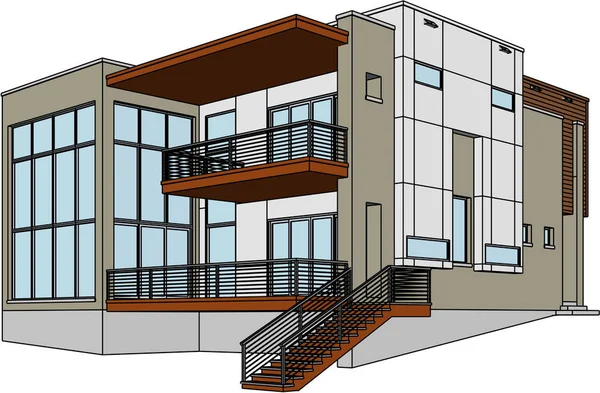 Haus Konzept Skizze Vektor Illustration — Stockvektor