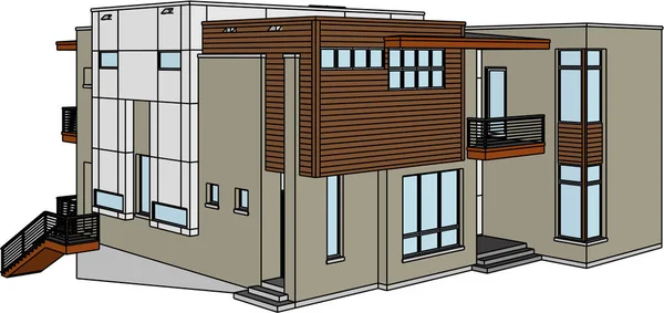 Haus Konzept Skizze Vektor Illustration — Stockvektor