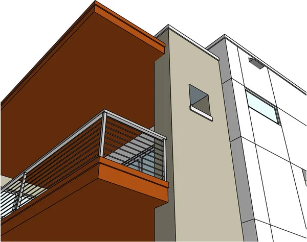 房子概念剪影3D 向量例证 — 图库矢量图片