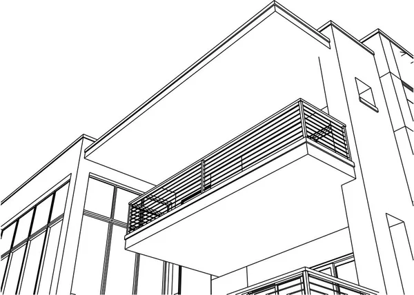 Haus Konzept Skizze Vektor Illustration — Stockvektor