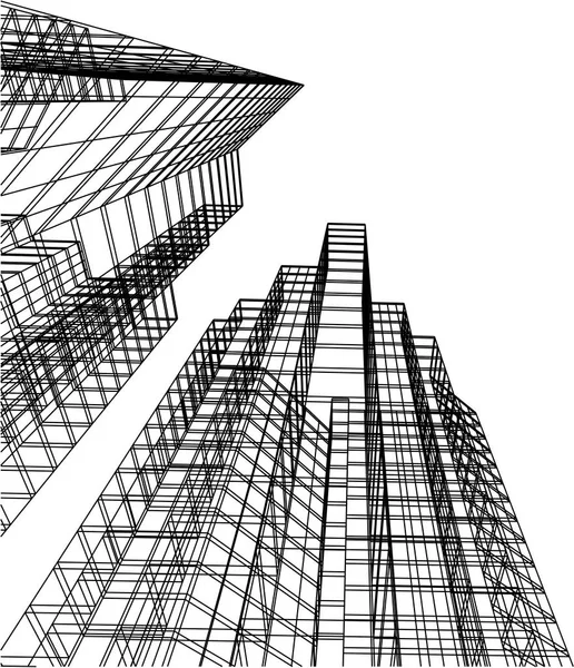 未来都市高層ビルの背景 — ストックベクタ