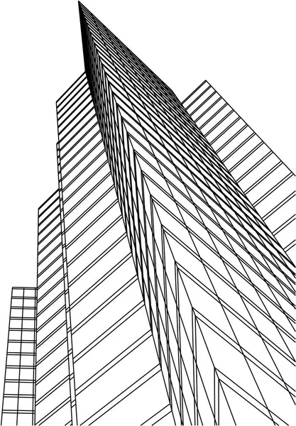 Φουτουριστική Πόλη Ουρανοξύστες Φόντο — Διανυσματικό Αρχείο
