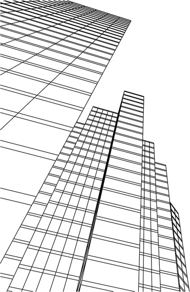 Futurista Arranha Céus Cidade Fundo —  Vetores de Stock