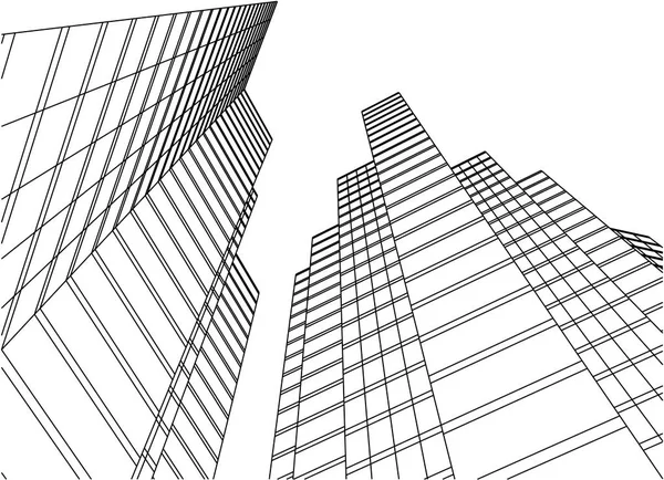 Framtidsstaden Skyskrapor Bakgrund — Stock vektor