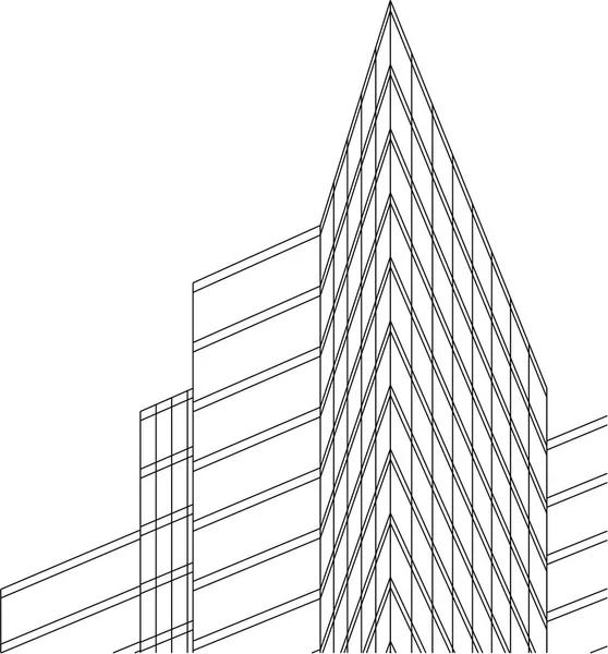Futuristico Città Grattacieli Sfondo — Vettoriale Stock