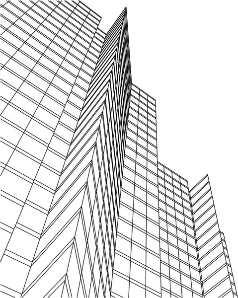 Futuristic City Skyscrapers Background — Stock Vector