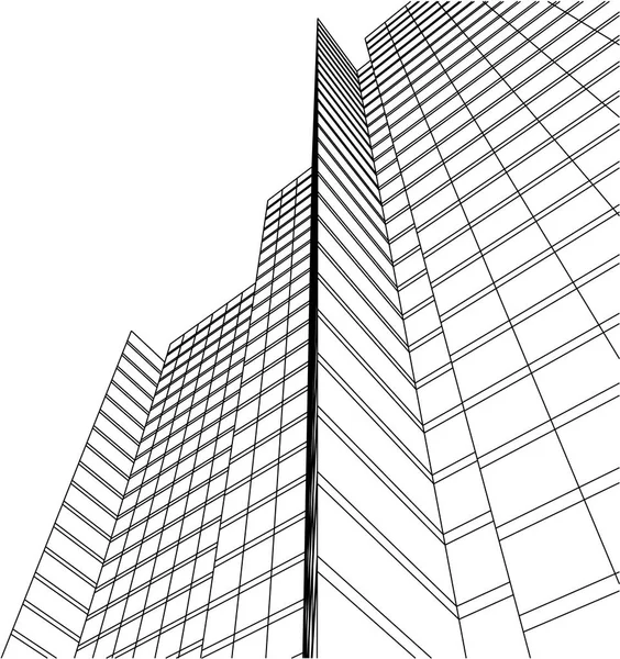 Futuristische Stad Wolkenkrabbers Achtergrond — Stockvector