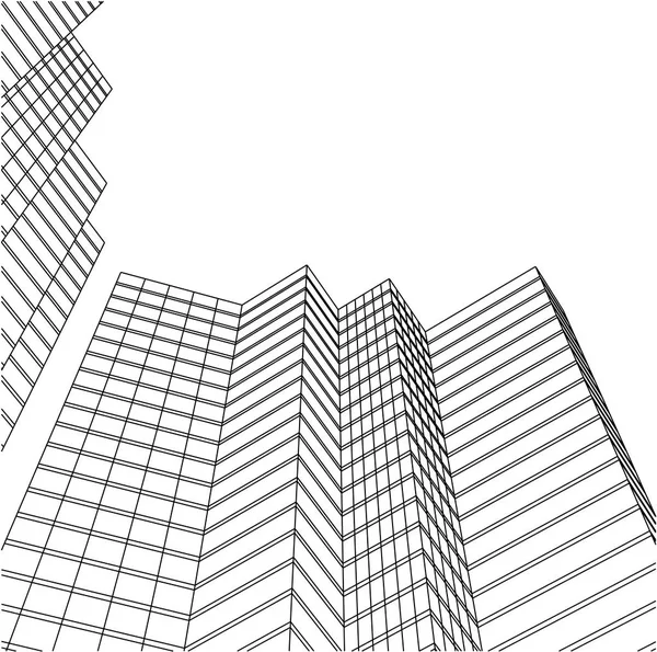 未来派城市摩天大楼背景 — 图库矢量图片