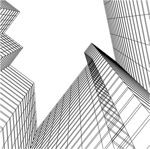 Futurisztikus City Felhőkarcoló Háttér — Stock Vector