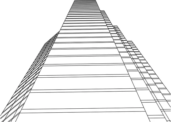 Antecedentes Futuristas Rascacielos Ciudad — Vector de stock