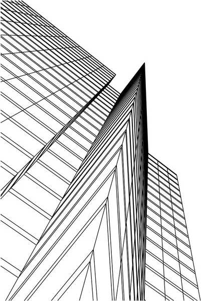 Futuristische Stadt Wolkenkratzer Hintergrund — Stockvektor