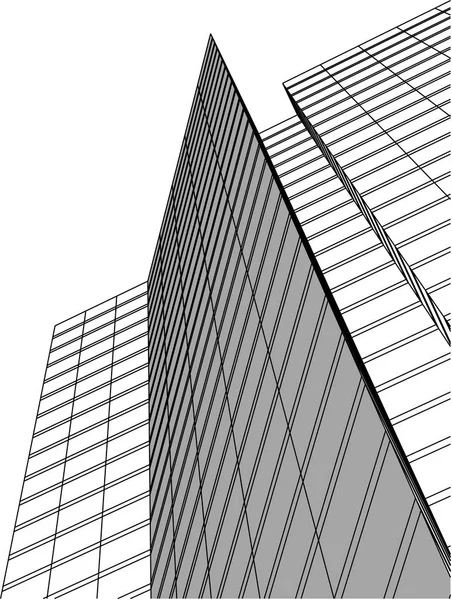 Futurista Arranha Céus Cidade Fundo — Vetor de Stock