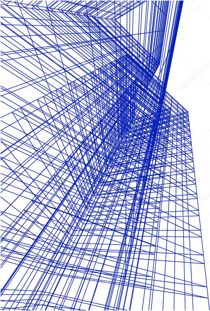 architecture building 3d illustration 