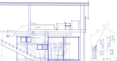 mimari çizimleri 3B illüstrasyon - illüstrasyon