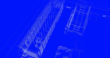 mimari çizimleri 3B illüstrasyon - illüstrasyon