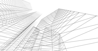 şehir mimarisi ve binalar 3D çizimi 