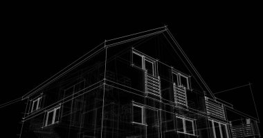 mimari çizimleri 3B illüstrasyon - illüstrasyon