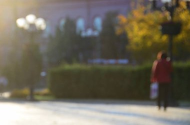 Sonbahar park, bulanık görünüm 